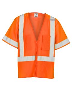 Kishigo Orange All Mesh Vest, zipper front. Class 3 Compliant - 2X - 1265-2X