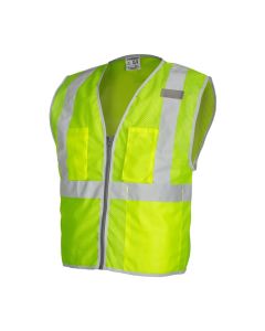 Kishigo Premium Brilliant Series 3 Pocket Zipper Mesh Vest (Lime) - 1507-2X