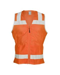 Orange Hi-Vis Ladies Mesh Class 2 Vest-L - 1526