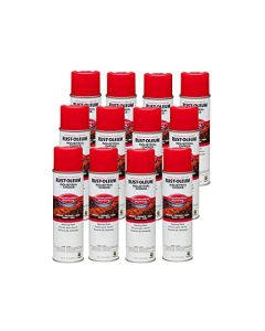 Rust-Oleum Industrial Choice M1400 System Water-Based Construction Marking Paint, 17 oz, Safety Red, 12 Pack