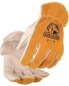 REVCO, GRAIN/SPLIT COWHIDE -- ELASTIC WRIST DRIVER'S STYLE GLOVES SIZE LARGE