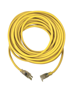 Voltec, 12/3 AWG SJTW Extension Cord, Yellow, 100 ft, Lighted End