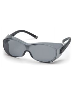 Over the Spectacle Safety Glasses Gray Lens with Black Temples, sold by the Dozen - S3520SJ	