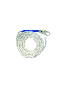 75' VLL Snap Hook + Back Splice 5/8" White POLYESTER - 8175