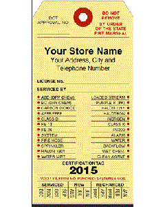 FIRE EXTINGUISHER TAG, CERTIFIED ANNUAL ILLINOIS ONLY *must be sold with NEW unit - FE-TAG-IL
