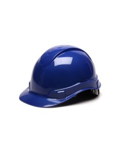 Pyramex Safety Blue Hard Hat, Ridgeline, 4pt. ratchet, Cap style  - HP44160