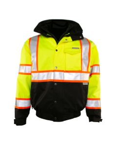 Kishigo  Contrasting Bomber Jacket with Liner Class 3 Lime XL - JS119-XL