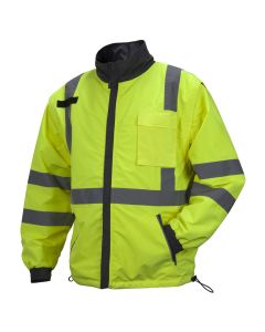 Weather resistant 4-in-1 reversible windbreaker Class 3, Lime, polyester jacket Elastic band at wrists - RJR3410X2