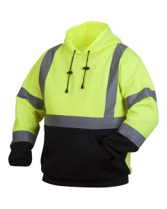 Pyramex Hi-Vis Lime Pullover Sweatshirt with Black Bottom-Class 3 Lime (2X) - RSSH32102X