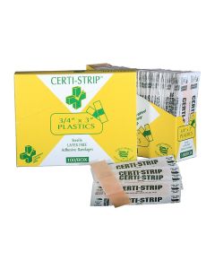 3/4"x3" plastic certi strips