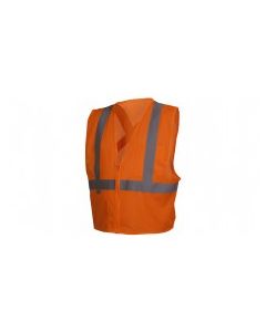 PYRAMEX, ORANGE "X" BACK Type R - Class 2 Hi Vis Orange Safety Vest XL - RCZ2120XL