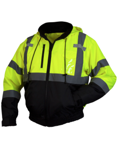 Pyramex RJ3110 Type R Class 3 Black Bottom Bomber Jacket - Removable Fleece Liner - 2X