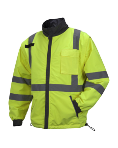 Weather resistant 4-in-1 reversible windbreaker Class 3 polyester jacket Elastic band at wrists - RJR3410