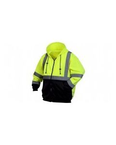 Pyramex Hi-Vis Lime Pullover Sweatshirt with Black Bottom-Class 3 Lime (3X) - RSSH32103X