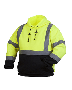 Pyramex Hi-Vis Lime Zipper Sweatshirt with Black Bottom-Class 3 Lime (3X) - RSZH32103X