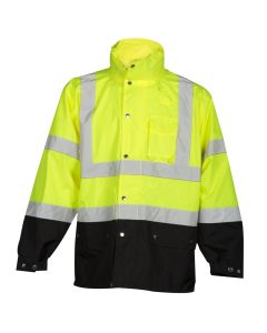 Kishigo, Hi-Vis Storm Cover Rainwear Jacket- Class 3 Lime- RWJ102-S-M