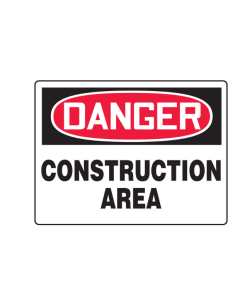 SIGN, 10" X 14" DANGER -Rigid Plastic  CONSTRUCTION AREA