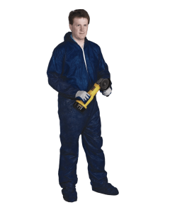 Radnor Blue Disposable coveralls. Polypropylene front zipper, attached - 64055232-2X