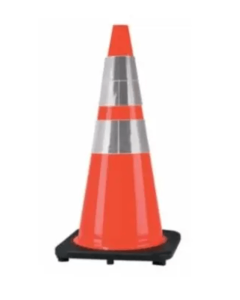 28" Traffic Cone, Reflective Collars 4" & 6" Wide Body Style Orange, 7 LBS. Cortina - 03-500-10