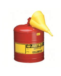 JUSTRITE Type I Safety Can: For Use With Flammables, 5 gal Capacity, Includes Funnel, Red