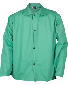 Radnor® LARGE Green Cotton Flame Resistant Jacket w/ Snap Front Closure - RAD64054962