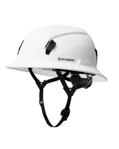 STUDSON SHK-1 Full Brim Safety Helmet, White, Non-Vented