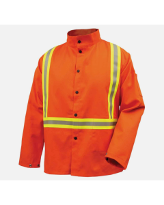 REVCO Safety Orange Welding Jacket with FR Triple Trim Tape