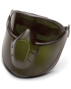 Capstone Green Tinted Face shield with IR5 H2X Anti-Fog Lens Goggle - GG504TSHIELDIR5	