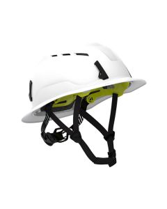 SECURIS VENTED, FULL BRIM TYPE 2 CLASS C #SEC-24-C-02,MIPS ,WHITE- MIPS OPEN VENTING MAGNETIC CHIN STRAP CLOSURE