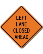 left lane closed ahead sign